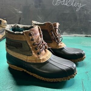 Rare Vintage Sorel Women's Two-Tone Lace Up Duck Boots